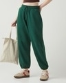 Shop Women's Green Super Loose Fit Joggers-Front