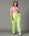 Shop Women's Green Oversized Plus Size Joggers-Full