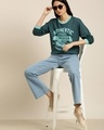 Shop Women's Green Superior Typography Oversized T-shirt-Full