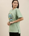 Shop Women's Green Surfer Paradise Graphic Printed Oversized T-shirt-Front