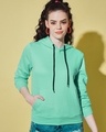 Shop Women's Green Hooded Sweatshirt-Front