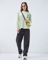 Shop Women's Green Taking it Slow Graphic Printed Oversized T-shirt-Full