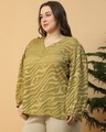 Shop Women's Green Textured Plus Size Top-Design