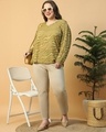 Shop Women's Green Textured Plus Size Top