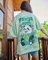 Shop Women's Green The Panda Way Graphic Printed Oversized T-shirt-Full