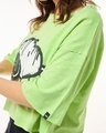 Shop Women's Green Thrill Seeker Snoopy Graphic Printed Oversized Short Top