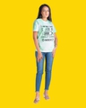 Shop Women's Green Tie & Dye Loose Comfort Fit T-shirt-Full