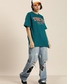 Shop Women's Blue Tokyo Typography Oversized T-shirt-Full