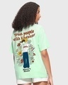 Shop Women's Green Treat People With Kindness Graphic Printed Oversized T-shirt-Front