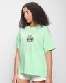 Shop Women's Green Treat People With Kindness Graphic Printed Oversized T-shirt-Design