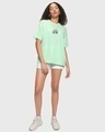 Shop Women's Green Treat People With Kindness Graphic Printed Oversized T-shirt