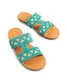 Shop Women's Green Tribal Trails Greek Sandals-Front