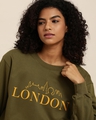 Shop Women's Green Typography Oversized Sweatshirt-Full