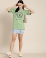 Shop Women's Green Typography Oversized T-shirt