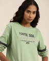 Shop Women's Green Typography Oversized T-shirt-Design