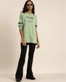 Shop Women's Green Typography Oversized T-shirt