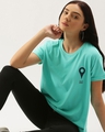 Shop Women's Green Typography T-shirt