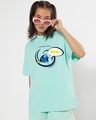 Shop Women's Green Universal Solution Graphic Printed Oversized T-shirt-Front