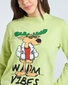 Shop Women's Green Warm Vibes Only Graphic Printed Sweatshirt