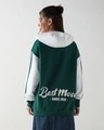 Shop Women's Green & White Graphic Printed Oversized Hoodies-Full