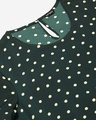 Shop Women's Green & White Polka Dot Print Regular Top