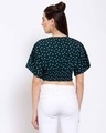 Shop Women's Green & White Polka Dot Printed Crepe Regular Crop Top-Design