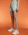 Shop Women's Green & White Tie & Dye Denim Shorts-Design