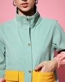 Shop Women's Green & Yellow Color Block Jacket
