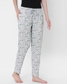 Shop Women's Grey All Over Floral Printed Lounge Pants-Full