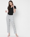 Shop Women's Grey All Over Floral Printed Lounge Pants