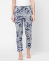Shop Women's Grey All Over Floral Printed Lounge Pants-Front