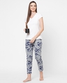 Shop Women's Grey All Over Floral Printed Lounge Pants
