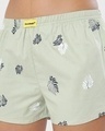 Shop Women's Grey All Over Leaf Printed Boxers