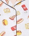 Shop Women's Grey All Over Pizza & Burger Printed Nightsuit