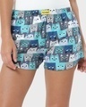 Shop Women's Grey All Over Printed Boxers-Front