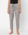 Shop Women's Grey All Over Printed Cotton Lounge Pants-Front