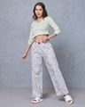 Shop Women's Grey All Over Printed Oversized Pyjamas-Full