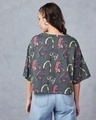 Shop Women's Grey All Over Printed Oversized Short Top-Design