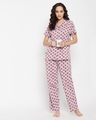 Shop Women's Grey All Over Printed Shirt & Pyjama Set