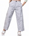 Shop Women's Grey All Over Printed Wide Leg Pyjamas-Front