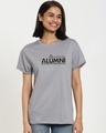 Shop Women's Grey Alumini Boyfriend T-shirt-Front