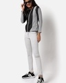 Shop Women's Grey & Black Color Block Jacket