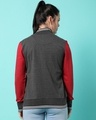 Shop Women's Grey & Red Color Block Varsity Jacket-Design