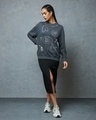 Shop Women's Grey Angel Energy Graphic Print Oversized Sweatshirt-Full