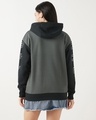 Shop Women's Grey & Black One Piece Typography Oversized Hoodies-Full