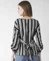 Shop Women's Grey & Black Striped Top-Design