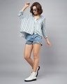 Shop Women's Grey & Blue Checked Loose Fit Shirt
