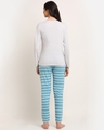 Shop Women's Grey & Blue Striped Cotton Nightsuit-Design