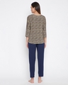 Shop Women's Grey & Blue Striped Top & Pyjamas Set-Design