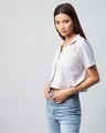 Shop Women's Grey Boxy Fit Crop Shirt-Design